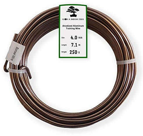 Grow A Bonsai Tree Eloxiertes Aluminium 4,0mm Bonsai Draht 250g große Rolle (23 Feet) - (4,0mm, Braun)