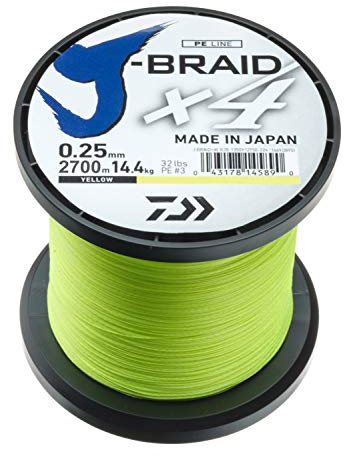 Daiwa J-Braid X4E 0,10mm 3,8kg 2700m Yellow gelb geflochtene Schnur