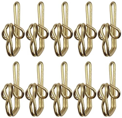 100 Pieces Metal Curtain Hooks, Drapery Hooks, Metal Curtain Header Tape (Gold)