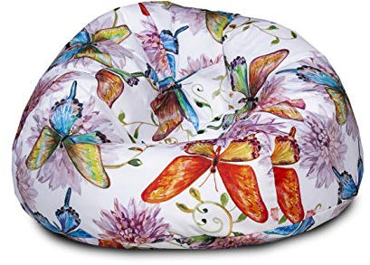 Ecopuf Sakwa | Sitzsack Fantasie aus Polyester 90x50 | Stilvolles Wohnzimmer-Sitzmöbel für Kinder und Erwachsene | Sitzsack Sessel mit Polystyrol Füllung (EPS Perlen)