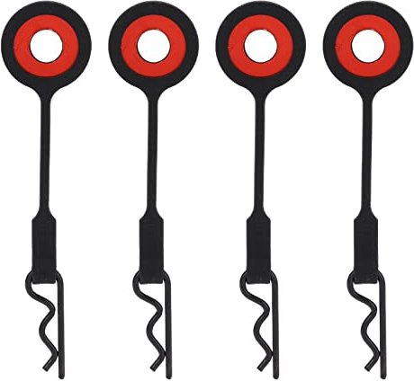 VGEBY RC Karosserie Clips Pins, 4PCS RC Karosserie Clips Pins RC Auto Shell Body Feste Clips Halter Silikon Metall Universal für 1/10 Modellauto(Schwarz) Automodell Spielzeug