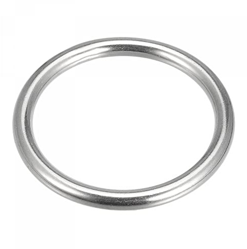 sourcing map Anneau Soudé Inox Acier 316 Rond 50mm ID 6mm Épais