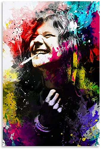 LBMED Leinwand Druck Poster Abstraktes Porträt Inger exy Lady Janis Joplin für Schlafzimmerdekor Wandkunst Kunstwerk Malerei Kunstdrucke Bild 19.7x27.6(50x70cm) Kein Rahmen