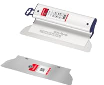 COMENSAL Profi Flächenspachtel 300 mm aus Edelstahl - Breitspachtel mit Blatt 0,3 mm und Ersatzblatt 0,5 mm - Fassadenspachtel hergestellt in der EU