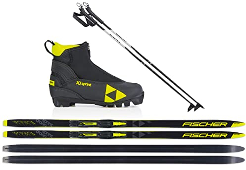 Fischer Kinder Langlaufski-Set Sprint Crown - Ski + Bindung + Schuhe + Stöcke (Skilänge 150cm (ca. 41-46kg Körpergewicht))