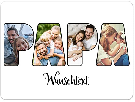 PhotoFancy® - Personalisiertes Tischset 'Papa' - Platzset mit eigenem Foto und Text (Kunststoff 39 x 29 cm)