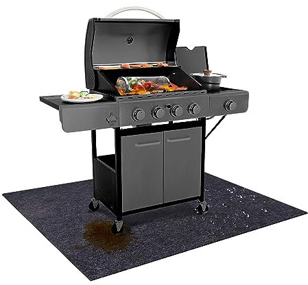UBeesize 36x30 inch Under Grill Mat,Fireproof Mats for Under Grill,Grill mats for Outdoor Grill Deck Protector,BBQ Mat for Under BBQ,Waterproof,Oil-Proof and Flame Retardant,Reusable