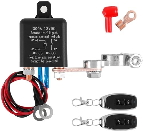 Stacca Batteria 12V 200A Con Telecomando - Interruttore di Scollegamento Remoto Riutilizzabile per Auto e Barca (Doppio Telecomando)