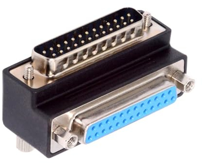 NFHK DSUB Parallel LPT AES/EBU DB25pin Stecker Mutter auf Buchse Schraube Verlängerungsadapter DB-Stecker nach unten 90 Grad abgewinkelt, NF-DB-008-DN