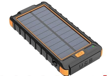 Generic Powerbank étanche 80000mAh avec cellules solaires, lampe de poche et boussole - Orange