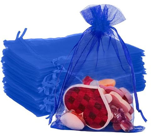 Organza Bags,Organza Bags Large,Jewellery Bags,Blue Sweet Bags,10 * 15 Blue,Mini Organza Bags,Mini Gift Bag,Net Bags For Gifts，Gift Bags Small,Wedding Gift Bag,Drawstring Party Bags,Mesh Gift Bags