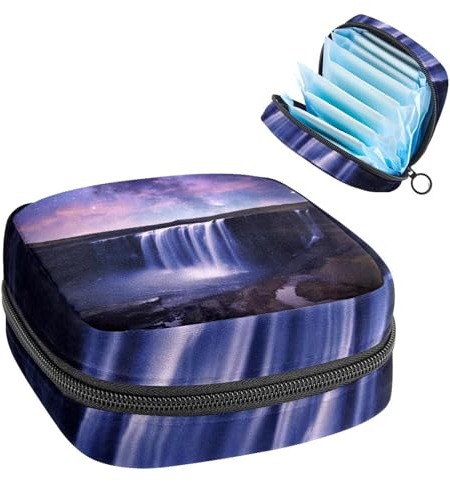 Perioden-Tasche, Aufbewahrungstasche für Damenbinden, Universum, Galaxie, Wasserfall, Fluss, Tampon-Tasche für Geldbörse