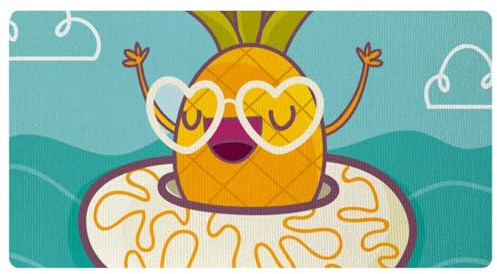 VAPOKF Lustige Ananas mit Rettungsring Küchenmatte, rutschfest, waschbar, Bodenteppich, saugfähige Küchenmatten, Läufer für Küche, Flur, Waschküche