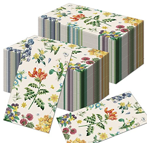 100 Servietten Blumen Papier Servietten Vintage Einweg Abendessen Servietten, Party Geburtstag Hochzeit Küche Tischdeko 40x33cm