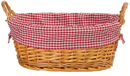 Wickerfield Wicker Basket with Liner and Handles Home Storarge Gift Hamper (Honey)