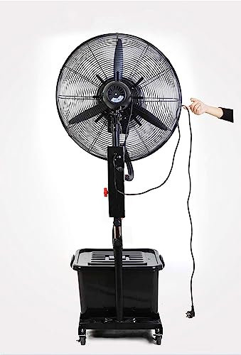 Ventilatori a piedistallo Ventilatori industriali Raffreddamento Grandi | Ventilatore a piedistallo | 3 modalità operative | Oscillazione di 80° | Testa della ventola orientabile e regolabil