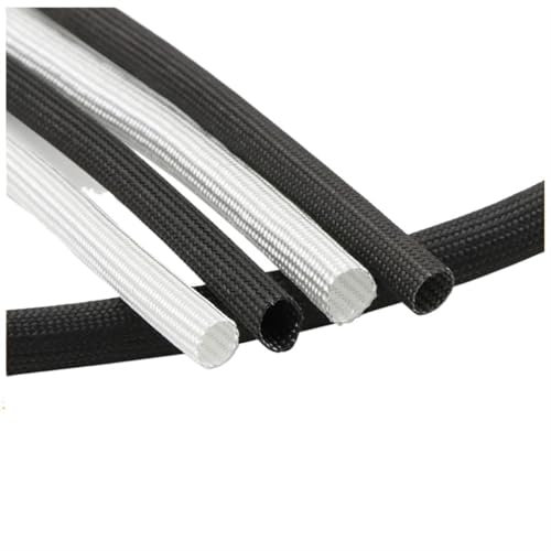 Guaina per Cavi Elettrici Manicotto in fibra di vetro intrecciato da 1/2/5/10 metri 1mm ~ 40 mm Guaina for cavi in ​​fibra di vetro ad alta temperatura 600 gradi C Tubo in fibra di vetro chimico(White
