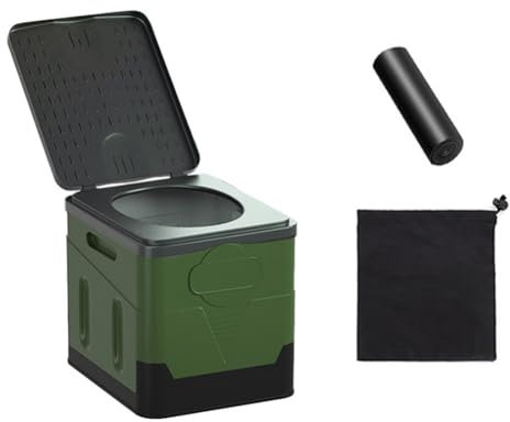 Muuoeou Klappbare -Notfalltoilette für Auto, Tragbar, mit Abdeckung, Outdoor-Camping-Toilette für Camping, Wandern, Bootfahren, Autoreisen, Strand