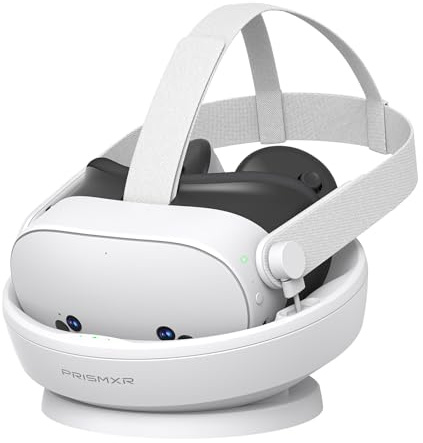 PRISMXR Magnetische Ladestation kompatibel mit Meta Quest 3S Zubehör | Ohne Ladegerät