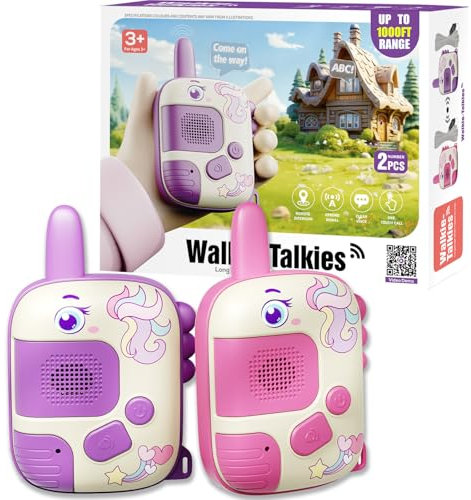 2PCS Walkie Talkies Kinder, Einhorn Geschenke für Mädchen Spielzeug ab 3 4 5 6 Jahre Geschenke Mädchen Outdoor Spiele für Kinder Walki Talki Kinderspielzeug Weihnachten Geschenkideen Einhorn Spielzeug