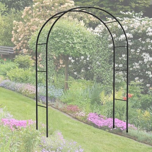 Pergolas d'arc de jardin en métal avec base amovible pour une stabilité solide et robuste, de 120 cm à 350 cm, treillis de plantes en métal, pergolas d'arcs de roses et support de fleurs