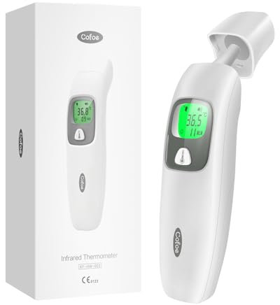 Cofoe Fieberthermometer für Babys Kinder Erwachsene Kontaktlos Infrarot Stirnthermometer Digitales Medizinisches Thermometer 3 in 1 mit sofort Ablesung