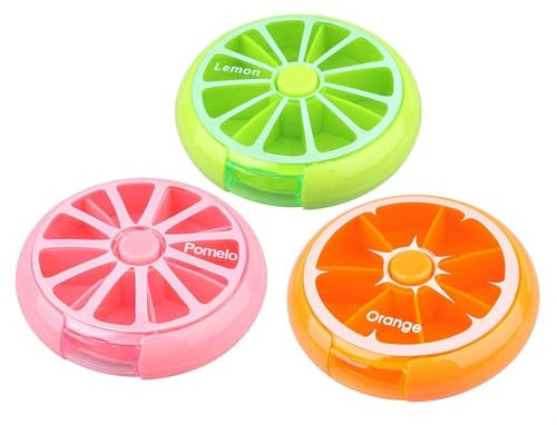 3pcs Runde Pillendose 7 Tage Wasserdicht Pillenbox Tablettenbox Tablettendose Wocheneinteilung Pillendosen
