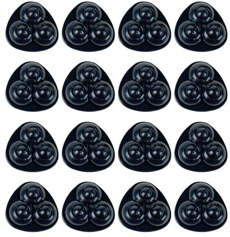 HhBdy Wheels for Kitchen Appliances 360 Swivel Mini Caster Wheels Mini Appliance Sticky Pulley for Diy,Trash Can,Storage Box with 3 Ball Bearings(Black Nylon Ball,16Pcs)
