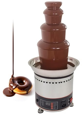 Fuente De Chocolate EléCtrica Grande De 4 Niveles Fondue De Chocolate De Acero Inoxidable Con Capacidad De 3 Kg FáCil Montaje Para Fiestas De CumpleañOs Y Bodas