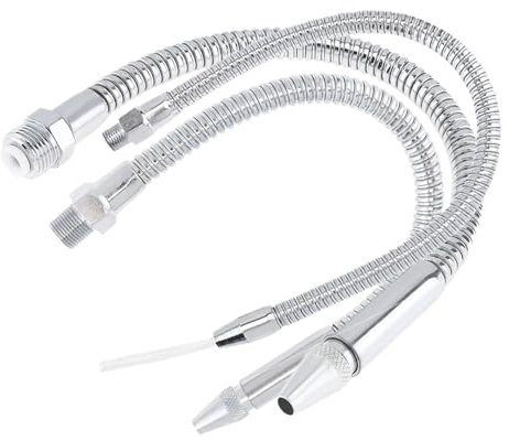 Tubo de refrigeración flexible de metal, Tubo flexible de refrigeración por agua y aceite de metal de 1/2, 3/8 y 1/4 pulgadas y 400 mm con boquilla de cabeza redonda for máquina CNC, fresadora y torno