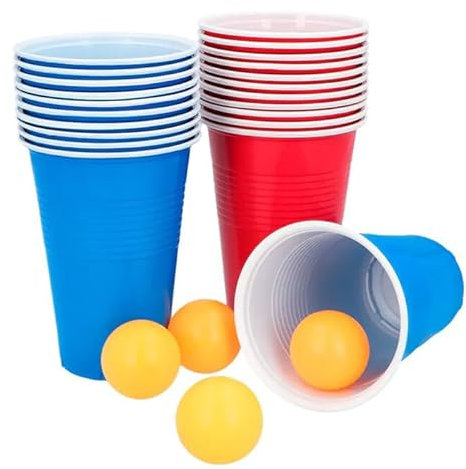 CREATIV DISCOUNT NEU Bierpong Set mit 22 Bechern und 4 Bällen