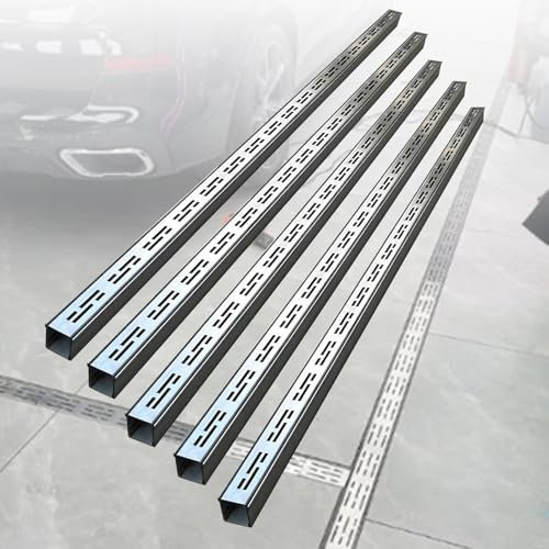 BCJMKDX canaux de Drainage, Système de Drainage tranchée for allée en Acier Inoxydable 304, kit for terrasse/Patio/Garage, Personnalisable(5 Pcs,7x3cm(2 3/4x1 1/8))