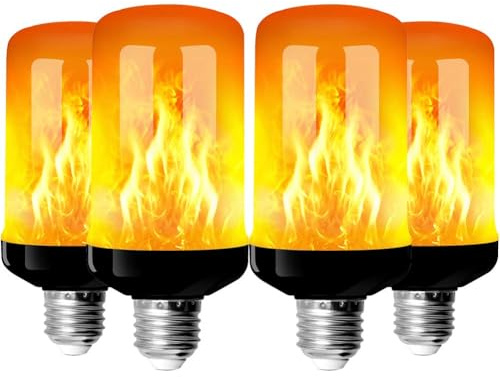BatdTech Lampadina a Fiamma E27, 2 Pack LED Lampadine Effetto Fiamma con Sensore di Gravità, LED Luce Scintillante per Halloween Interno/Esterno/Bar/Festa