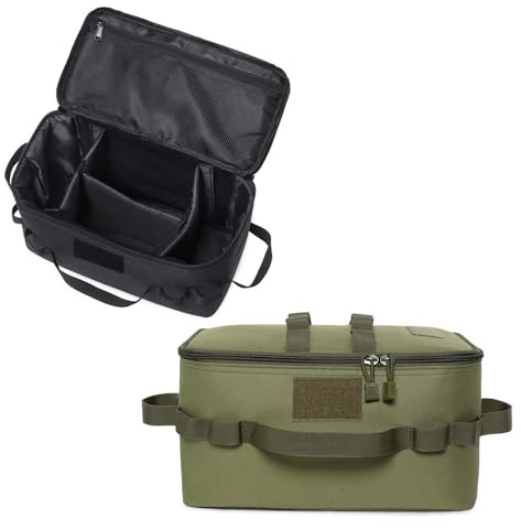 Hosoncovy Outdoor Camping Gas Tank Storage Bag, Cooking Utensils Cookware Gadgets Bag, Grill Carry Bag Organizer for Travel Picnic Barbecue (Green)
