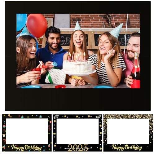 Beeveer 32 x 24 Inch Photo Booth Selfie Frame Prop Booth for Birthday Event Parties Large Blank DIY Cutout Props for Funny Decoration Christmas, Holiday Supplies