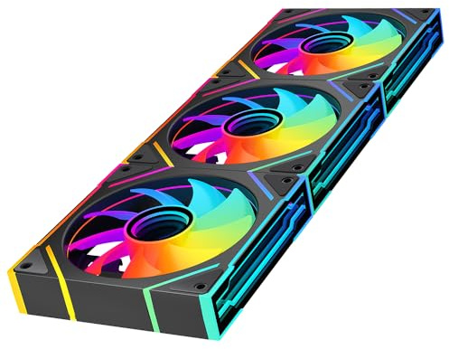 TZMRIT PRISM4EX 120mm Infinite Mirror ARGB PC Lüfter mit PWM Control und ARGB Effekt,RGB PC Gehäuselüfter 120mm (BK-X3)