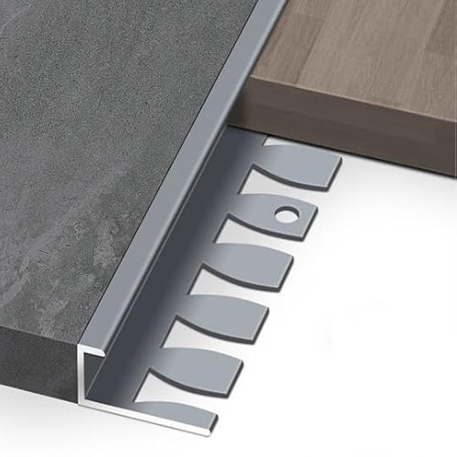 Coayuou Arbeitsplatte Abschlussleiste Küche 90cm* 3 Stück Biegeprofil Aus Aluminium Bodenschiene Übergang Stabil & Rostfrei Für Gebogene & Schräge Bodenanschlüsse(Gray,15.5mm)