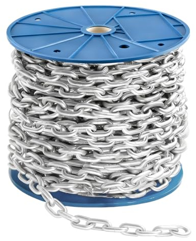 50ft 3.5mm Galvanized Jack Chain, Heavy-Duty Metal Hanging Chain Roll - for Light Chains, Bird Feeders, Lights, Artworks, Flowerpots & DIY Home/Outdoor Use