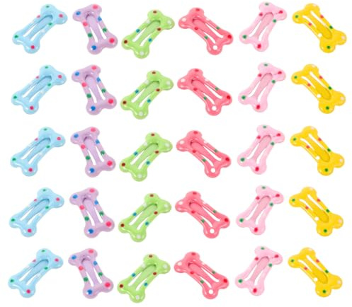 BESPORTBLE 40 Stück Haarklammern für Kleinkinder Mädchen Bunte Mini Haarspangen mit Knochenform und Punkten Sichere und Leichte Haarclips für Alltag Party Junge Mädchen und Kleinkindfransen