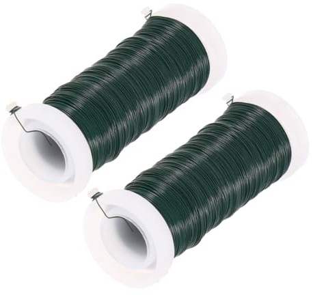 HOLIDYOYO 2 Rollos Alambre Flexible para Plantas y Flores Verdes Ataduras Duraderas para Jardinería Bricolaje y Arreglos Hierro Galvanizado Resistente