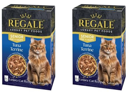 Regale Senior Cat Food Age 7+ Years – Tuna Terrine in Sauce – Bulk Pack of 12 (2 x 6 Pouches) Luxury Wet Cat Food, 100% Natural Ingredients, High-Protein Gourmet Recipes for Senior Cats