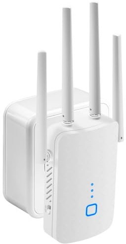 MEETOWN WLAN Verstärker, Ultraxtender WLAN Repeater, 1200Mbit/s Dualband WiFi Repeater mit WPS, 5G+2,4GHz Gigabit-LAN, AP Modus, Kompatibel Allen Standard-WiFi Routern, WiFi Geräten, Alexa