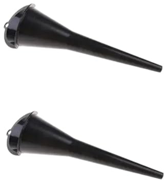 2Pcs Black Multi-Function Auto Engine Oil Petrol Change Funnel Long Stem Plastic Funnel for Car Motorcycle ATV Boat Multi-Function Circular and, Large:28cm Oil System Tools (11.02in)