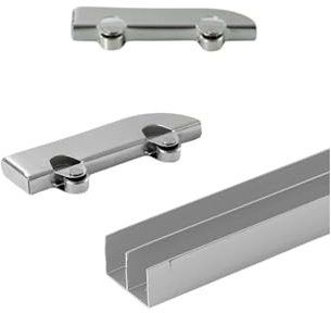 5mm Thickened Aluminum Alloy Dual Channel Sliding Door Track for Glass Display Cabinets - Smooth Silent Glide(110cm)