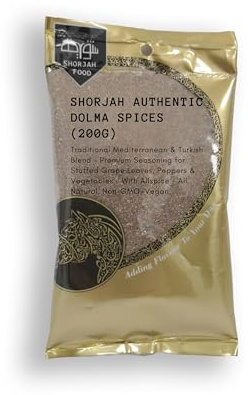 Shorjah Authentic Dolma Spices (200g) – Traditional Mediterranean & Turkish Blend – Premium Seasoning for Stuffed Grape Leaves, Peppers & Vegetables – With Allspice – All Natural, Non-GMO, Vegan