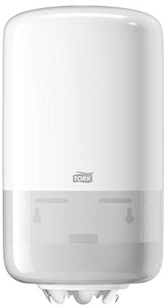 Tork 558000 Mini Innenabrollungsspender für M1 Papierwischtücher im Elevation Design / Wischtuchspender für hygienische Einzeltuchentnahme in Weiß, (B x H x T) 174 x 321 x 165 mm