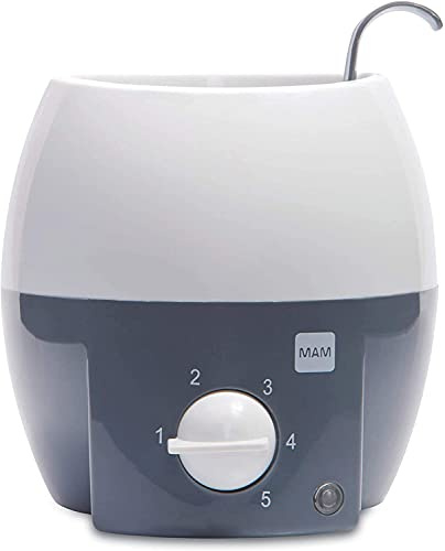 MAM, Babykostwärmer für Babyflaschen und Babynahrung, Flaschenwärmer mit automatischer Temperaturkontrolle und Überhitzungsschutz, grau