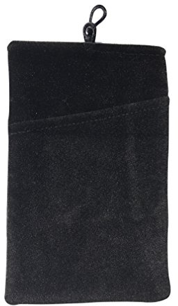 NOVAGO Pochette Chaussette Velours Kangourou pour Smartphone ou Bijoux Grand Format 6.0 '' Taille L : 10 x 16.4 cm par Exemple iPhone 15/14/13/12/10,Galaxy A10/A11/A12/A13/A14/S24 S23 S22 S21 S20-Noir