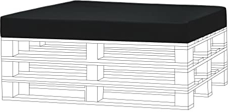 Gardenista Garden Seat Or Back Cushions For Pallet Furniture | For Standard Euro Pallet | Water Resistant Pallet Seating Cushion | Outdoor Wood Furniture Sofa Pillow | Comfy Durable | 1 Piece (Black)