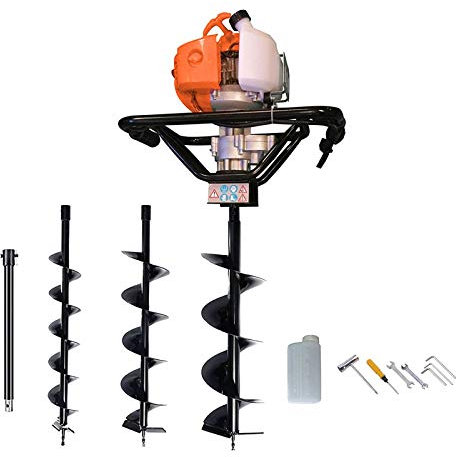 dirty pro tools Petrol Earth Auger Post Hole Borer Ground Drill with 3 Bits, 4, 6, 8 Bits.and EXTENSION BAR included and accessories